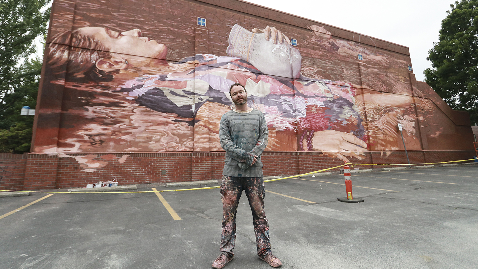 Fintan Magee during Eugene Walls 2019, part of the 20x21 EUG Mural Project.